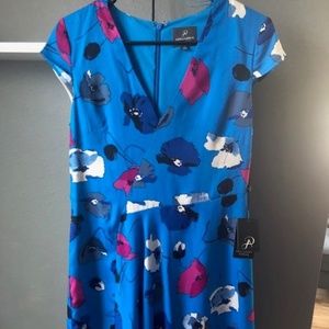 Adrianna Papell Floral Fit and Flare Dress